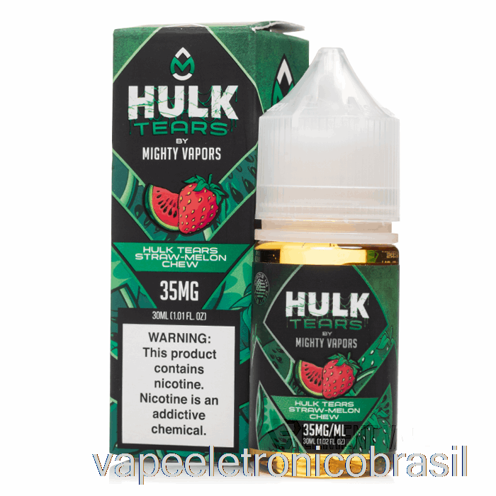 Vape Eletrônico Hulk Tear Palha Melão Mastigar - Hulk Tear Sais - 30ml 35mg